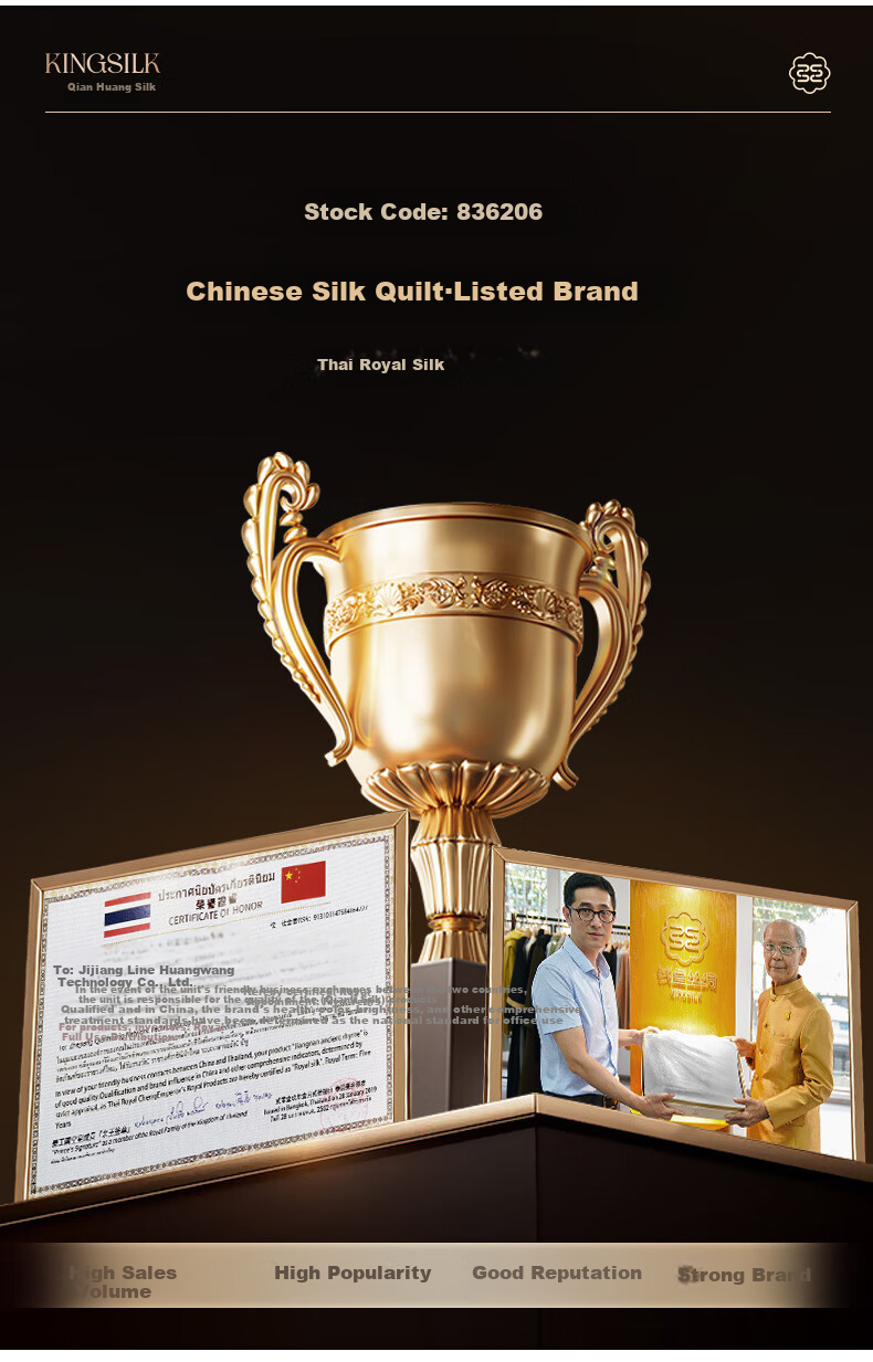 Qianhuang Bubushenglian Silk Quilt, 100% Double Cocoon Mulberry Silk, Winter Warm Comforter, Weight Approximately 6 Jin (3 Kg), 220*240cm 1