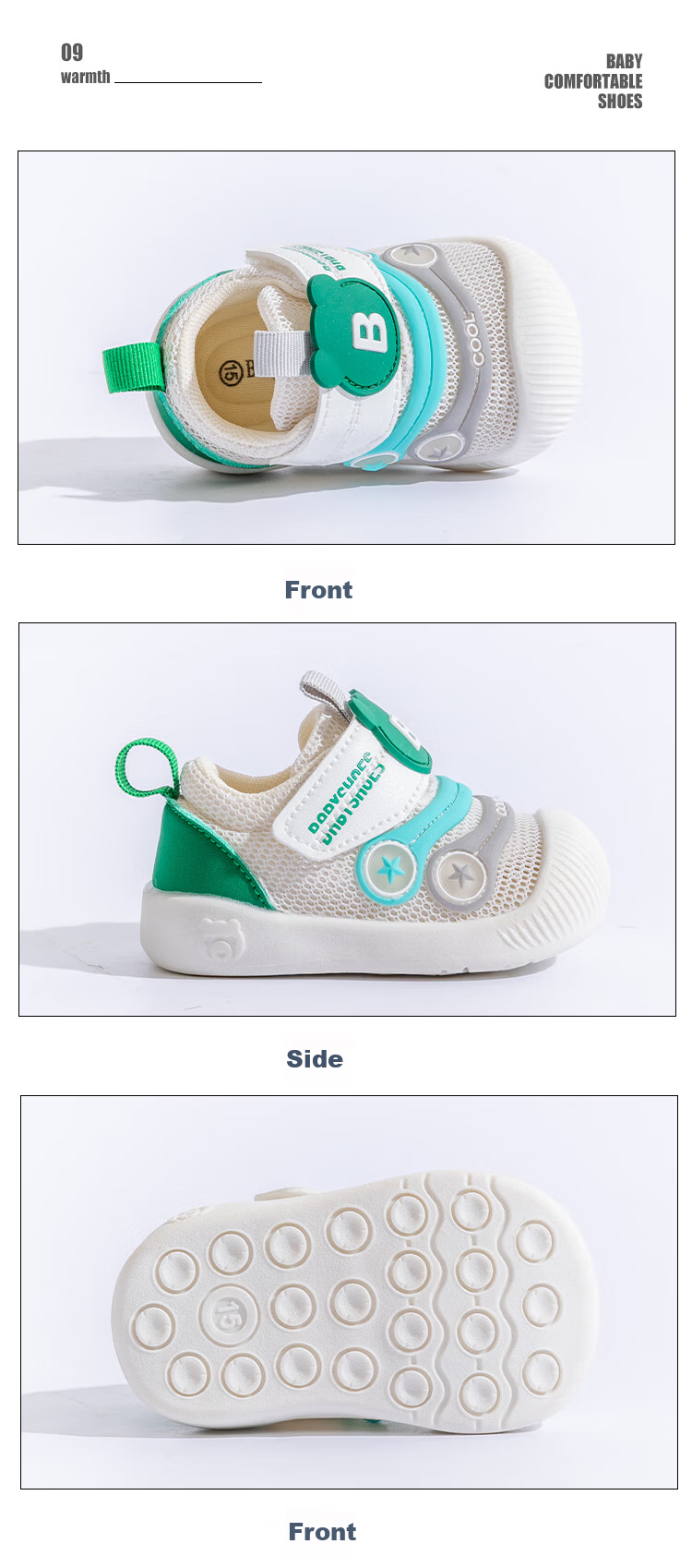 Tomberk Toddler Shoes Baby Girl Shoes Boys New Caterpillar Soft Sole Non-slip Breathable Mesh Shoes Gray Size 20 9