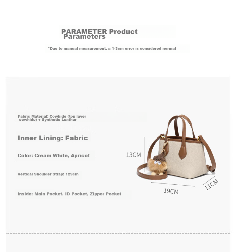 Viney Women's Handbag, Cowhide Bucket Bag, Light Luxury Crossbody Tote Shoulder Bag, Practical Birthday And Mother's Day Gift for Mom 11
