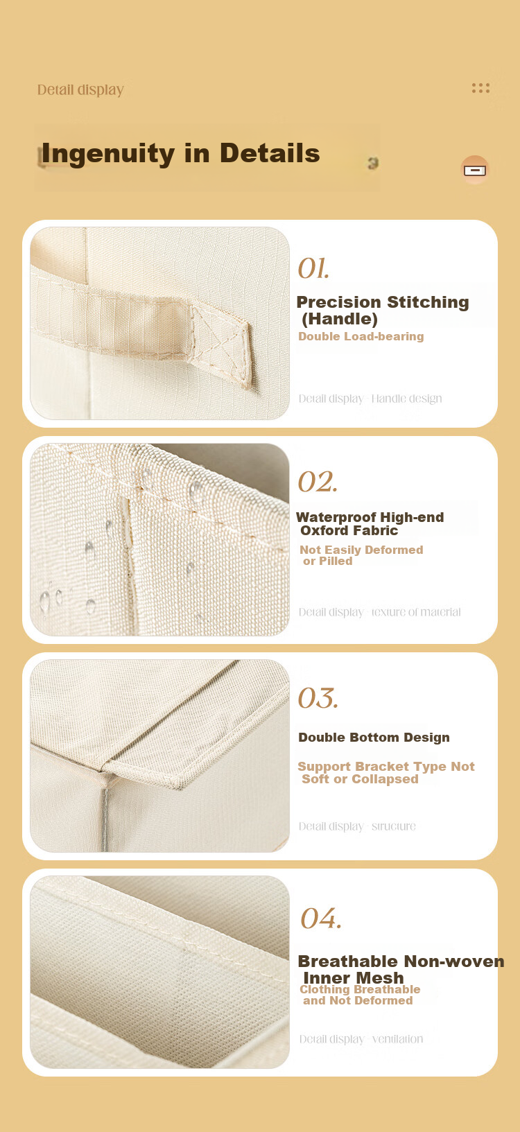 Taili Fabric Hanging Storage Organizer Multi-Layer Bag for Pants, Bags And Clothes Storage, 1 Pack, Beige 6