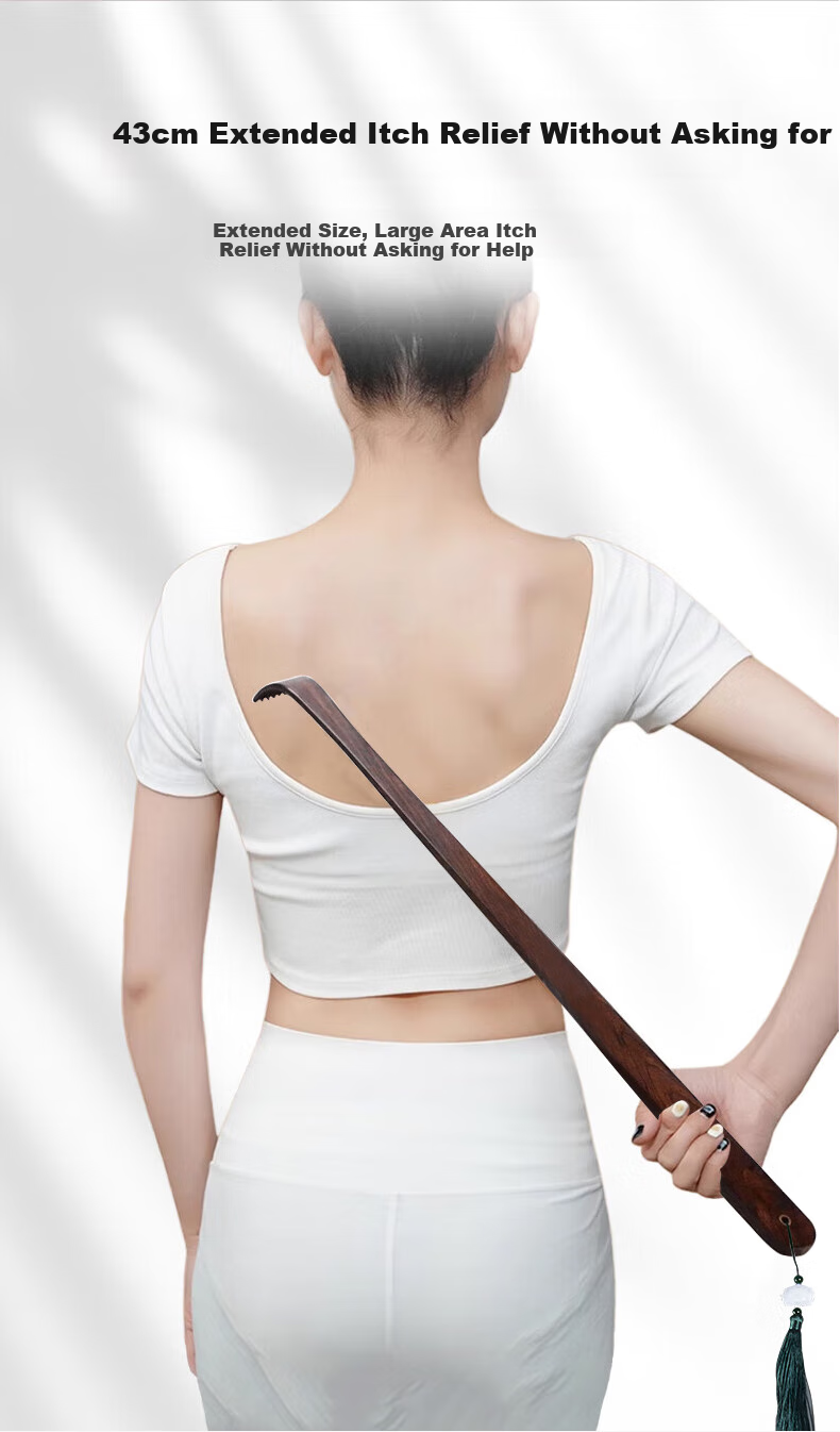 Baoshi Purple Sandalwood Back Scratcher, Self-Scratching Tool for Elderly, Back Scratcher Made of Sandalwood 3