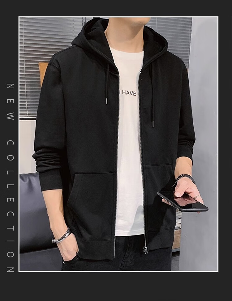 GLM Hoodie Jacket for Men, Spring And Autumn Season, Loose Casual Knitted Cardigan, Sports Jacket, Gray, XL 10