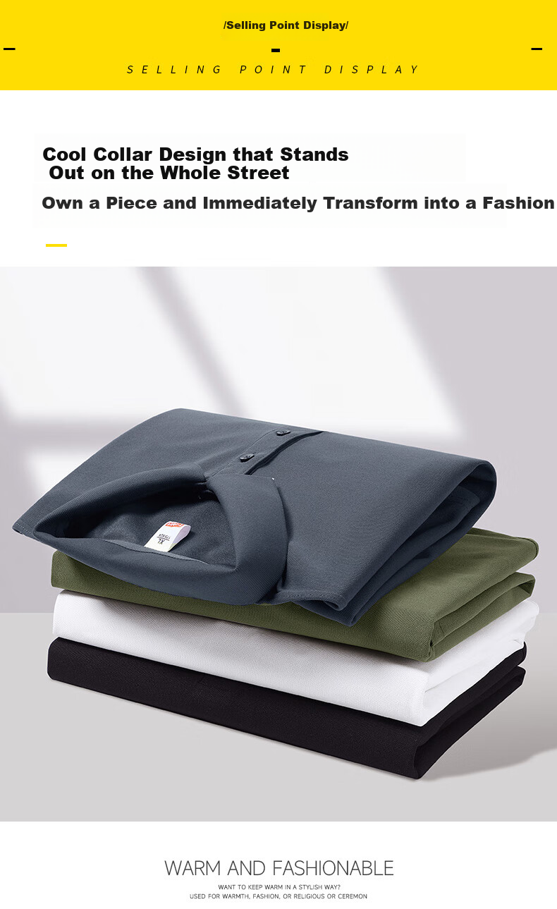 JEEP Men's Short-Sleeve Shirt, Summer Ice-Cool Breathable Comfortable Lapel Top, Versatile Solid Color Polo Shirt, Army Green, Size L 3