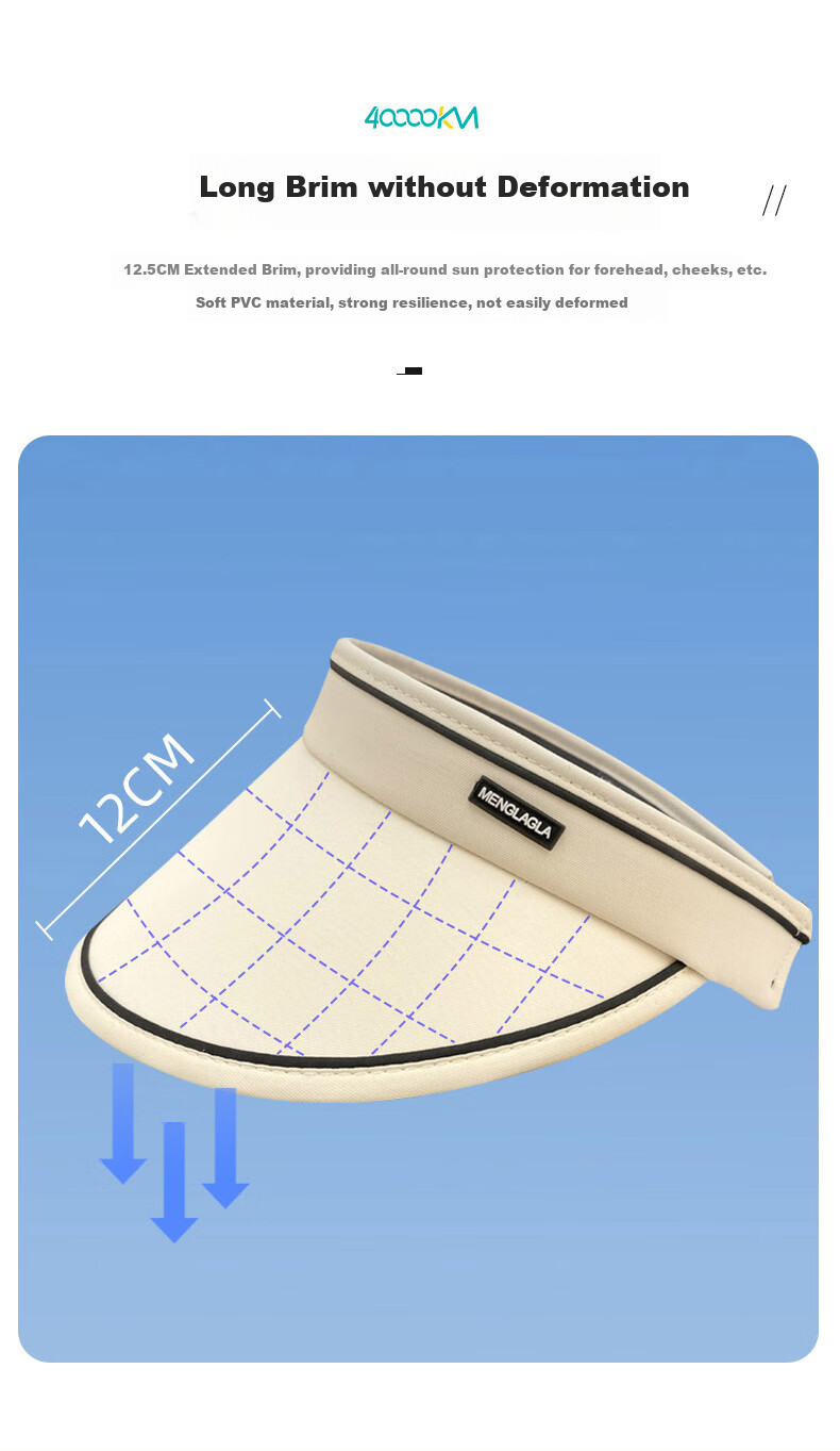 Siwangongli Sun Protection Hat for Women, Summer Seamless One-Piece UV-Resistant Sun Hat, Foldable Wide-Brimmed Cycling Cap 3