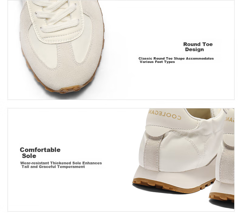 Belle Lightweight Oxygen Agan Training Shoes for Women Student Autumn New Lightweight Height Increasing Casual Shoes B2660CM5 Cream White 36 19