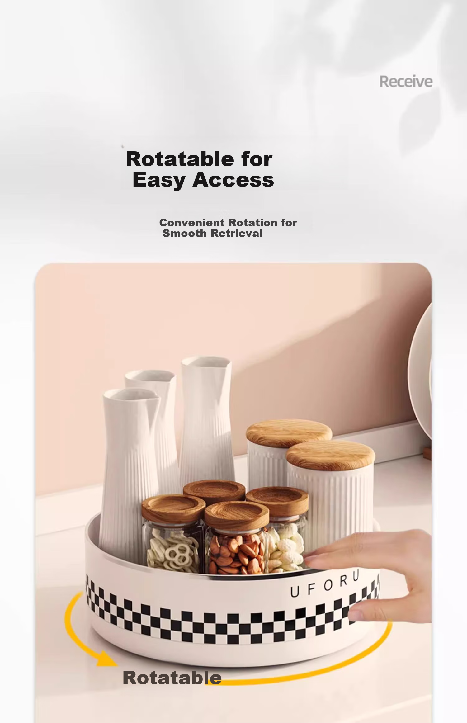 Jiadu Rotating Condiment Storage Rack, Countertop Multifunctional Oil, Salt, Sauce And Vinegar Seasoning Organizer Box 4
