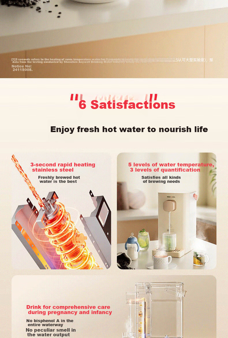Anjier Instant Hot Water Dispenser, Home Desktop No-Installation All-In Machine, Portable Milk Maker And Direct Drinking Machine, Small Electric Kettle Y3692 2