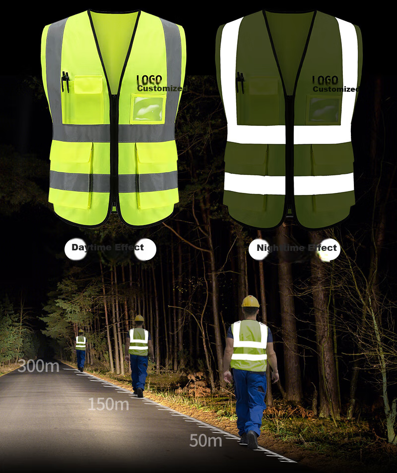 Boyou Reflective Vest, High-Visibility Multi-Pocket Construction Work Vest, Safety Emergency Rescue Warning Vest, One Size Fits All 11