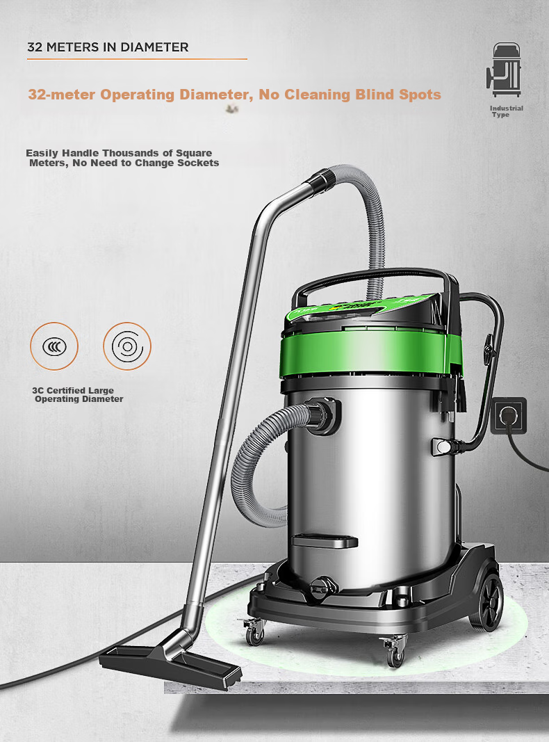 Jienuo 5400W High-Power Wet And Dry Commercial Industrial Vacuum Cleaner with Strong Suction for Factories, Workshops, Dust And Water Absorption JN-301T Edge Push And Suctio 11