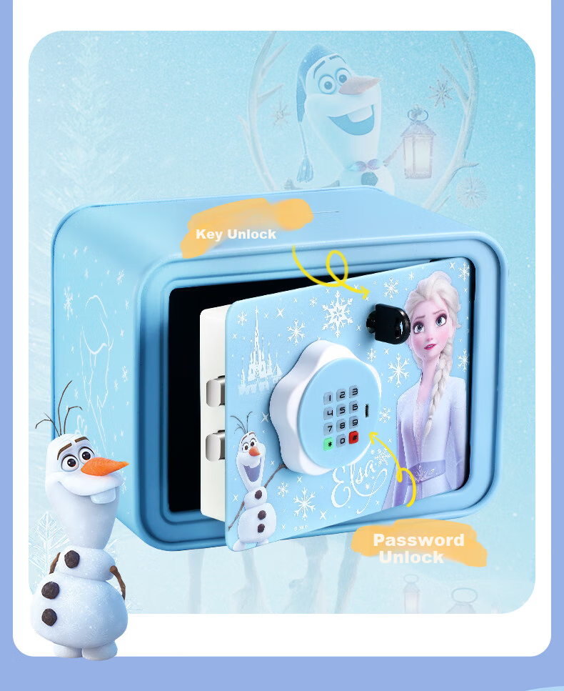 Disney Elsa Princess Piggy Bank for Ages 7-14, Children's Toy Money Box, Savings Safe for Girls And Boys, Birthday Gift Elsa 7