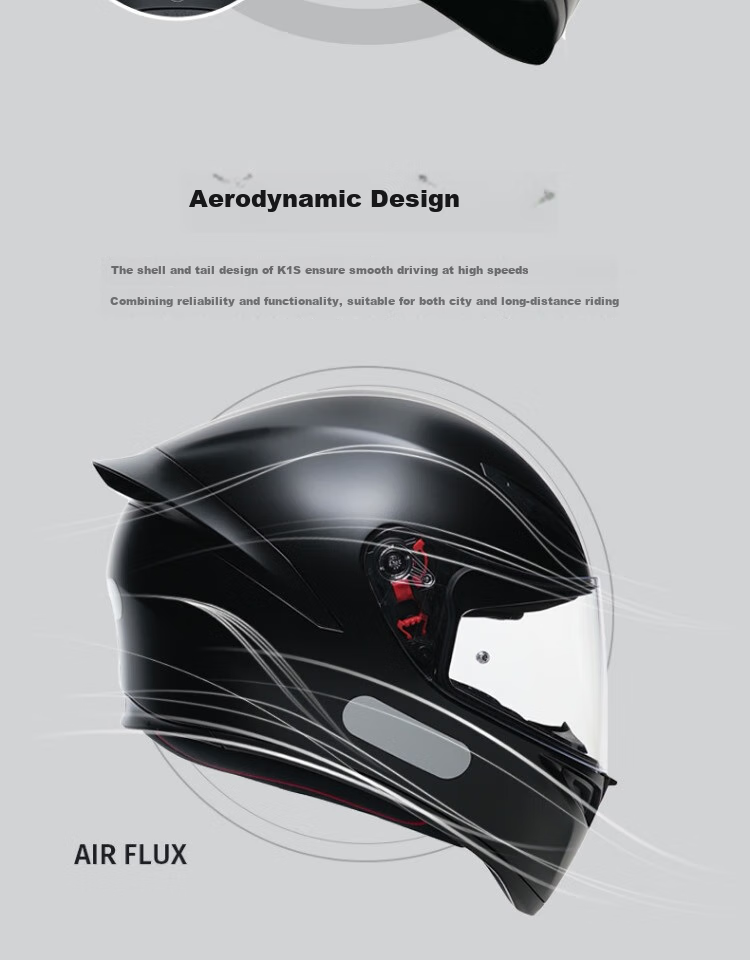 AGV K1S Motorcycle Helmet, 3C Certified, Wide Field of View, Safe Riding for Men And Women, All Seasons, Glossy Black, XL (59-61) 4