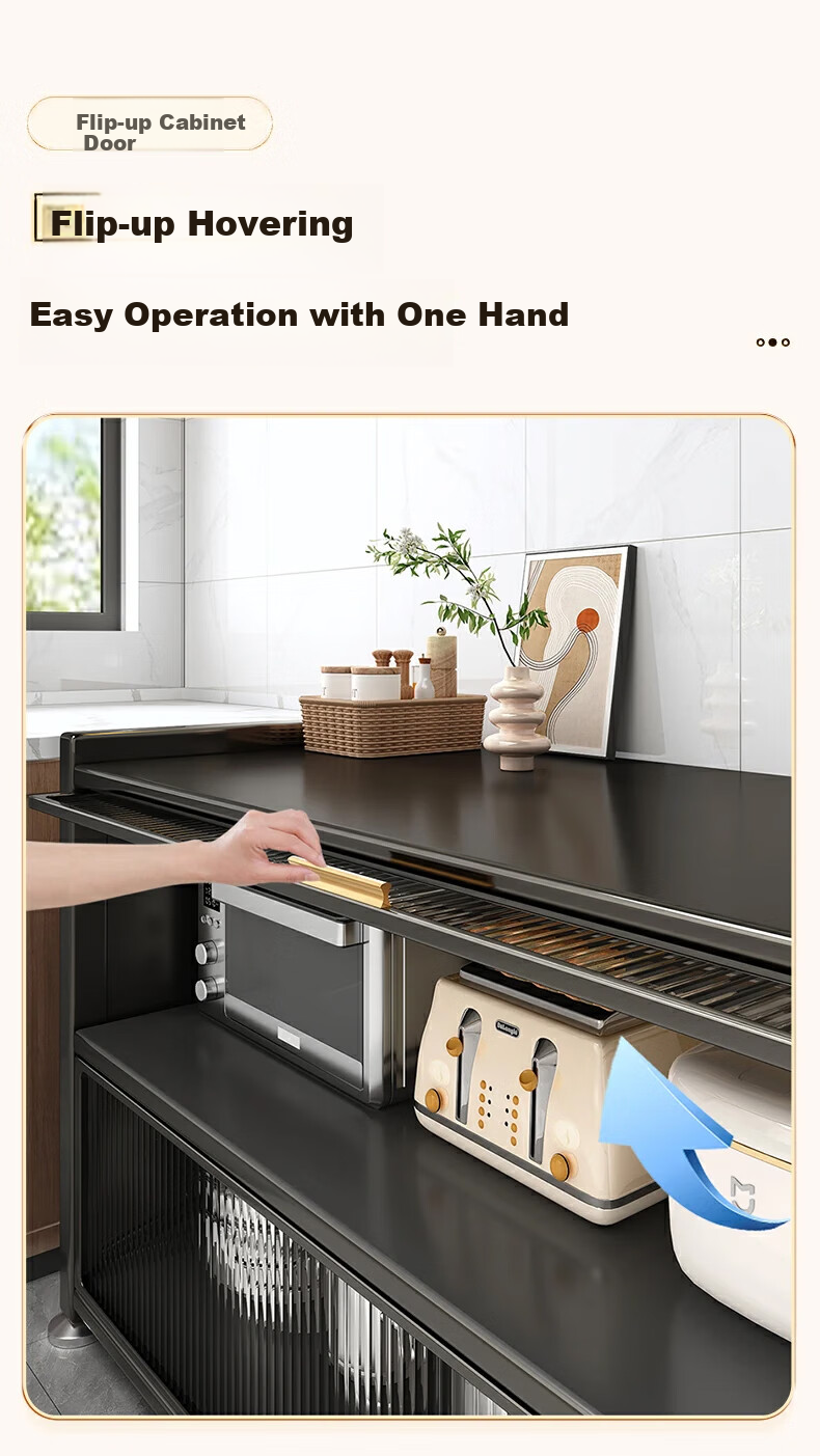 Jiabangshou Kitchen Utensil Storage Rack, Floor-Standing Multi-Tier Household Storage Cabinet, Multifunctional Dish Organizer, Cupboard, Storage Cabinet 3
