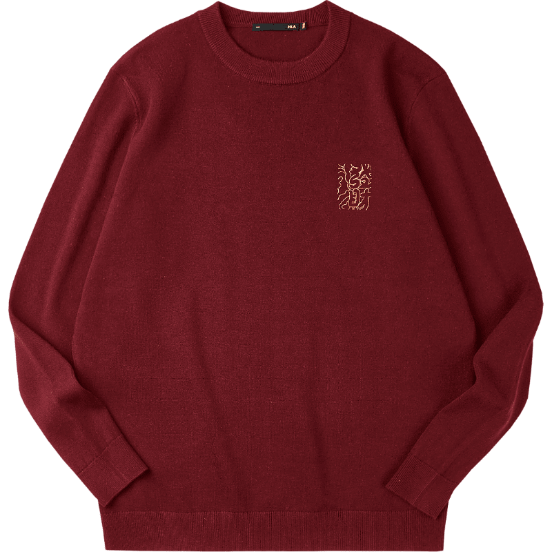 HLAHLA Men's Long Sleeve Knitted Sweater Autumn 2025 Year of the Horse Embroidered Sweater