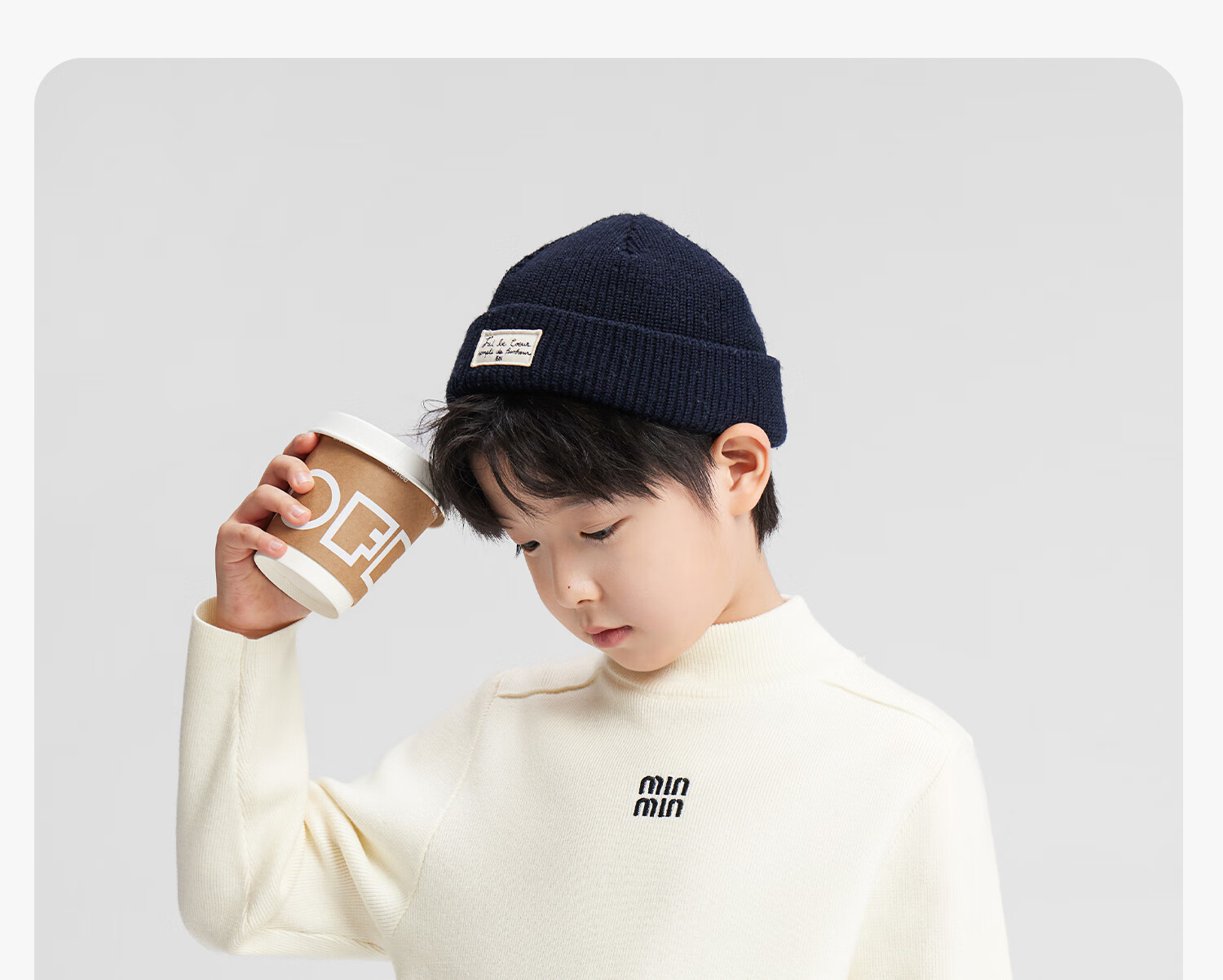 Zuo Xi Boys' Base Layer Sweater Big Kids Autumn Winter 2025 New Children's Half Turtleneck Knitwear Boys Gray 150cm 6