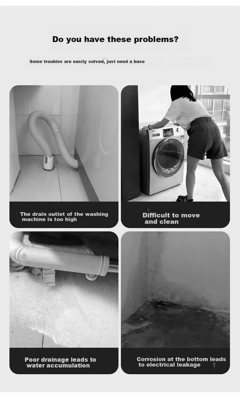 Jingjiayi Washing Machine Base Stand, Fully Automatic, for Top-Loading And Front-Loading Machines, Non-Slip And Shock-Absorbing Foot Pads, Refrigerator Movable Universal Wheels 4