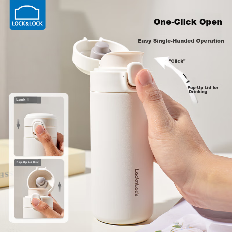 LOCK&LOCK Insulated Water Bottle for Children, School-Specific Cup for Ages 6-12, Direct Drinking Cup for Elementary Students And Women, 350ml Small Capacity Mug