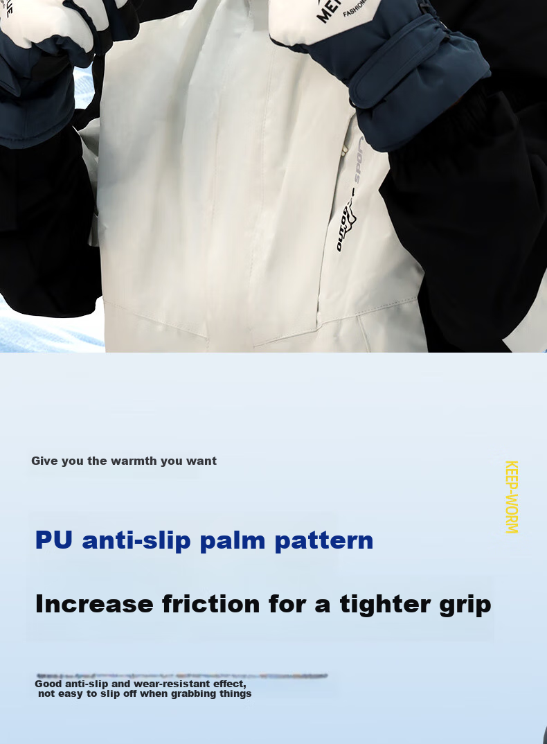 BOSHUJIAN Winter Gloves for Cycling And Skiing, Thickened Warm Gloves for Men And Women Students, Water-Repellent Windproof Cold-Resistant Winter Gloves 11