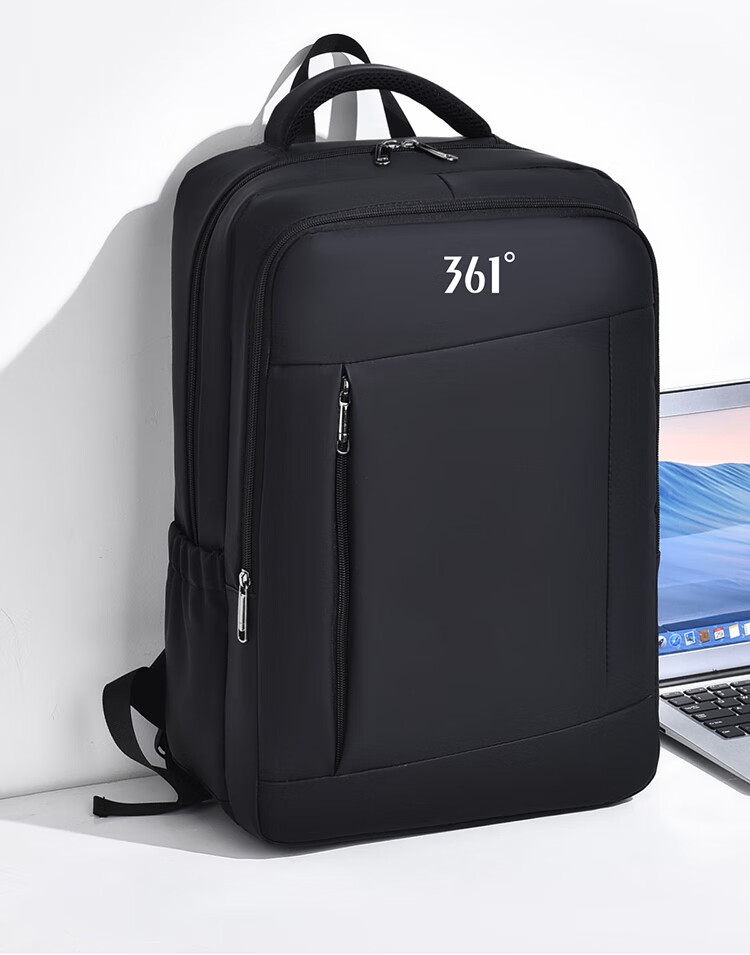 361° Backpack School Bag Double Shoulder Business Laptop Bag Unisex USB Rechargeable Large Capacity Commuter Black 1