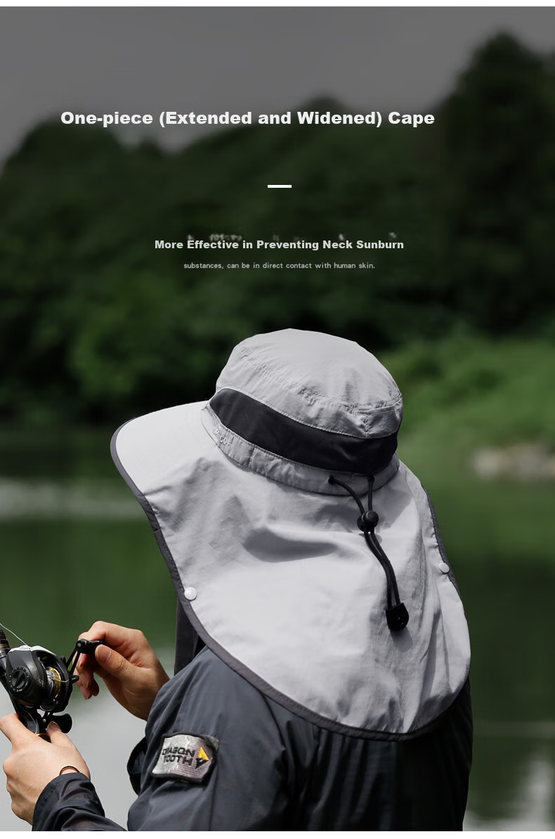Zhanshuniao (Full Face Coverage) Fishing Sun Protection Hat for Men, Summer Outdoor Sun Hat, Wide Brim Fishing Hat, UV Protection Face Mask for Wome 5