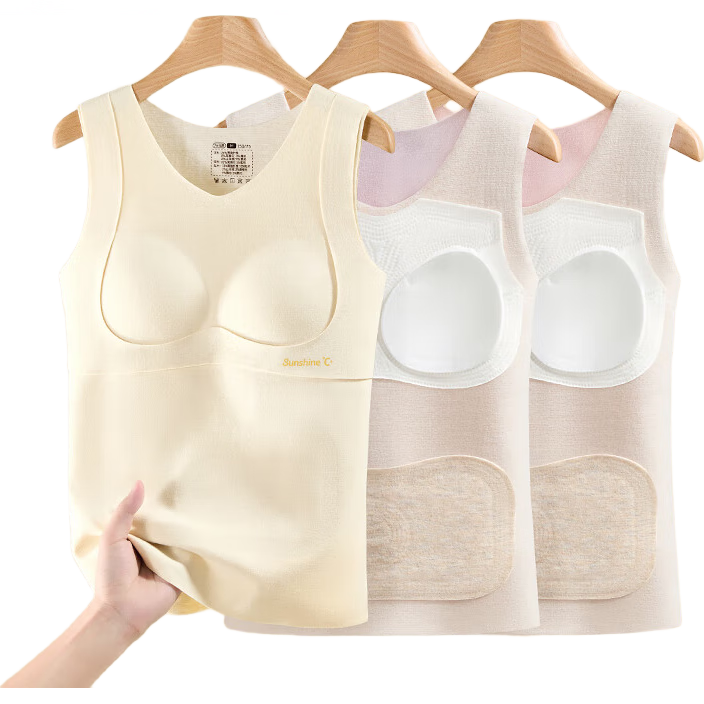LangSha Girls Thermal Vest Kids Autumn Winter High School Student Underwear German Velvet Silk Fleece Heated Developmental Bra