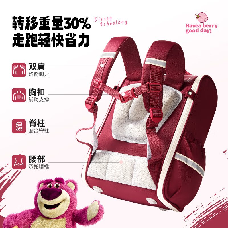 Disney Backpack for Primary School Students, Boys And Girls Grades 1-3, Lightweight Spine Protection Large Capacity Travel Bag Breathable Backpack