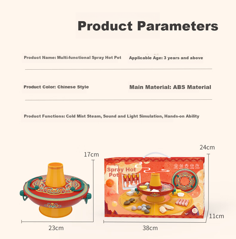 Cawndilla Families Children's Pretend Kitchen Playset, Cooking And Cutting Toys for Boys And Girls Aged 1-3 Birthday Gift 16