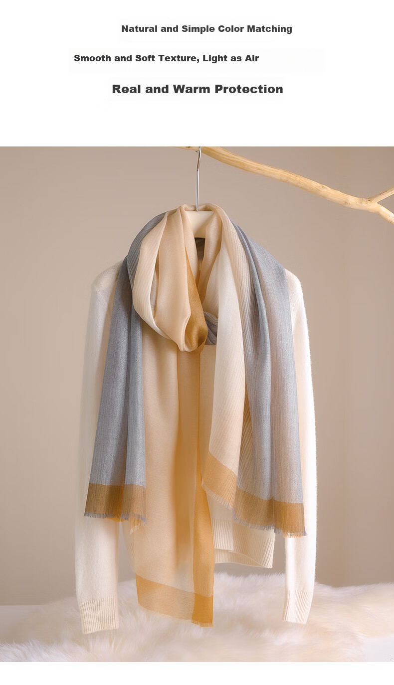 Hangsifu Pure Cashmere Scarf, Large Size Shawl, Outer Wrap Neck Scarf, Practical Gift for Mom on Holidays, Birthdays, And Mid-Autumn Festival 2