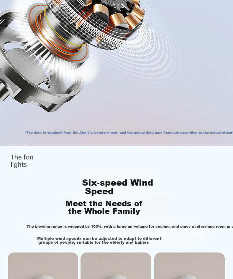 Aimeite [Installation Included] Fan Light Invisible Home Living Room Integrated Dining Room High-Power Full Spectrum Eye-Protecting Variable Frequency Bedroom Fan Light 8