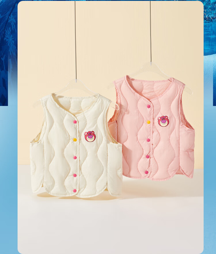 Disney Girls' Down Vest 2025 Autumn Winter New Baby Kids Lightweight Down Jacket Innerwear 1