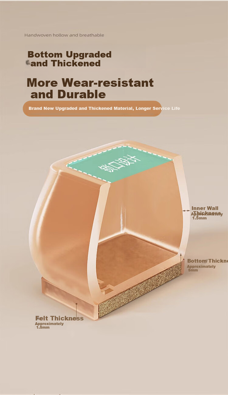 Baoshi Chair Leg Pads, Table Foot Pads, Stool Legs, Quiet Anti-Slip Wear-Resistant TPR Material Table And Chair Foot Pads 2
