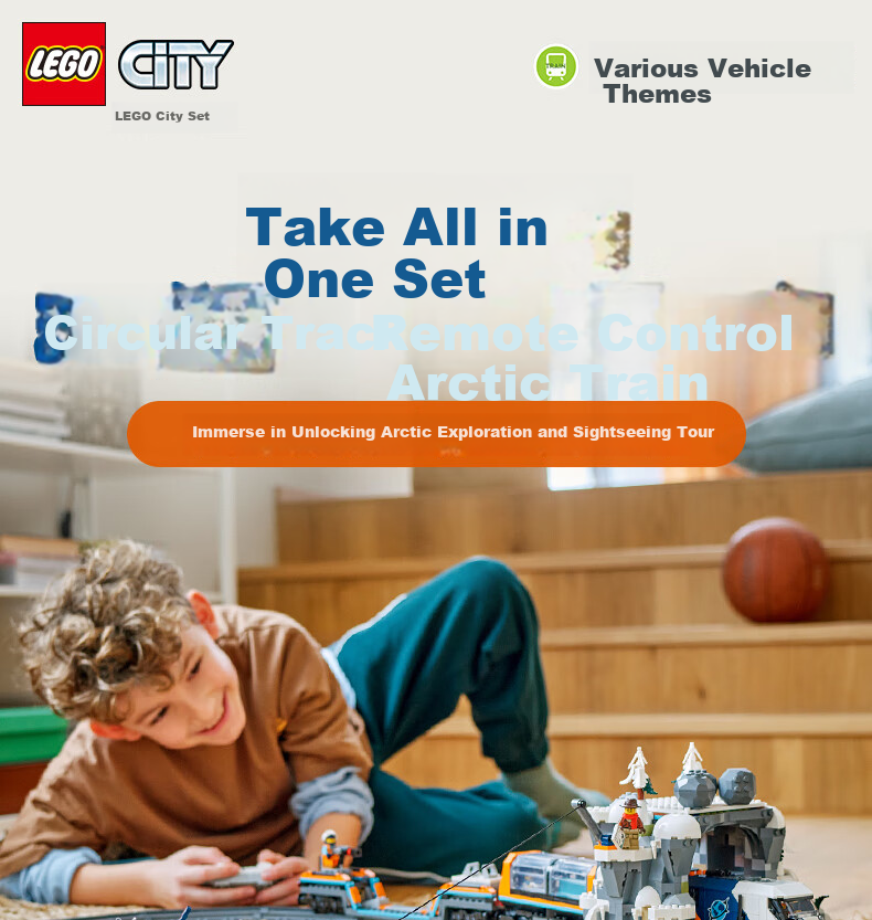 LEGO City 60508 Police Chase Train Building Blocks Toy for Boys and Girls Birthday Gift Display 1