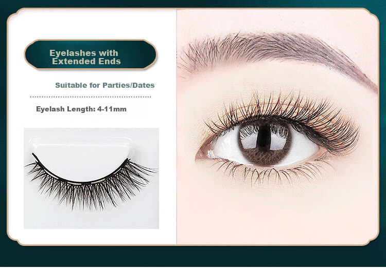 Jianyingshu Magnetic Self-Adhesive False Eyelashes, 3 Pairs Set (Daily Style), No Glue Required, Reusable Magnetic Eyelashes 3