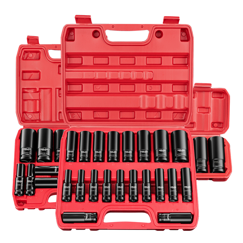Delixi Electric Wrench Socket Set Extended Complete Electric Impact Wrench Air Gun Socket Head Tool Kit