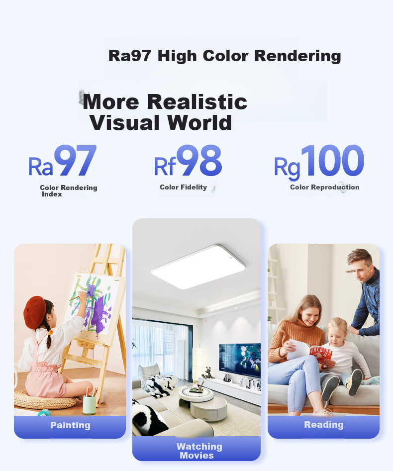 Huashuozhaoming American-Style Eye-Protection Ceiling Light for Bedroom, Modern Minimalist Design for Master Bedroom, Secondary Bedroom, And Study Room, Round Smart Lighting 9