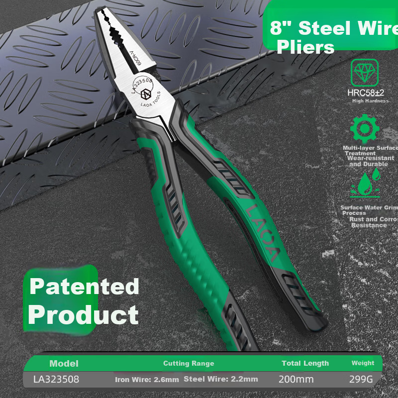 LAOA Old A Pliers Three-Piece Set: Wire Cutters, Diagonal Pliers, Needle-Nose Pliers, Electrician's Pliers, Household Kit