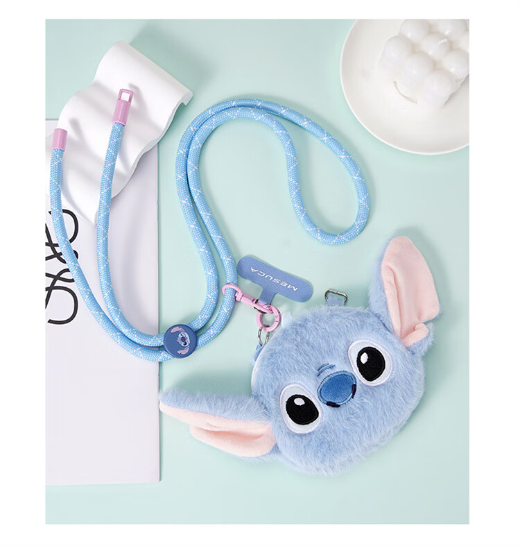 Disney Phone Lanyard Bag, Small Coin Purse, Cartoon Plush Earphone Holder, Phone Crossbody Strap 20