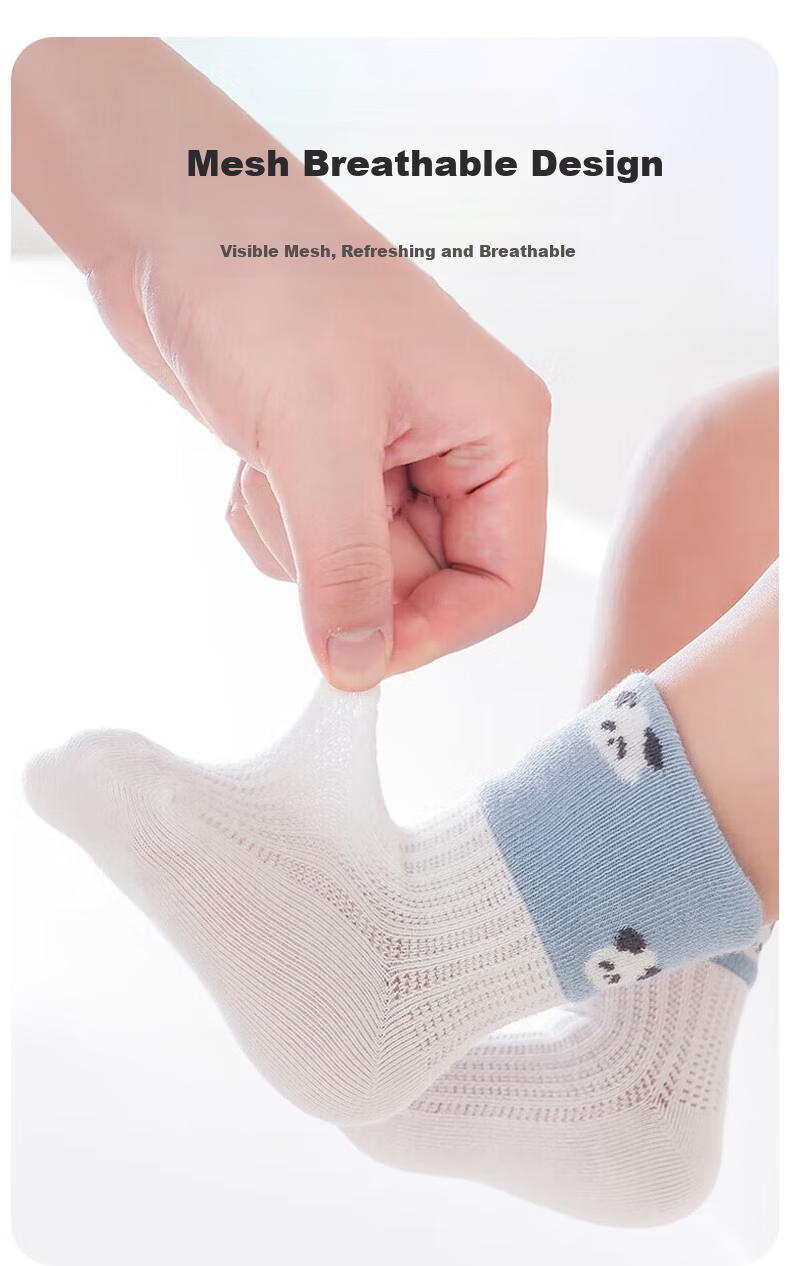 Aibaoshi Baby Socks, Spring And Autumn Newborn Socks, Mid-Calf Cotton Socks for Infants, Children's Socks And Foot Covers, 4 Pairs, Size S, S398 12