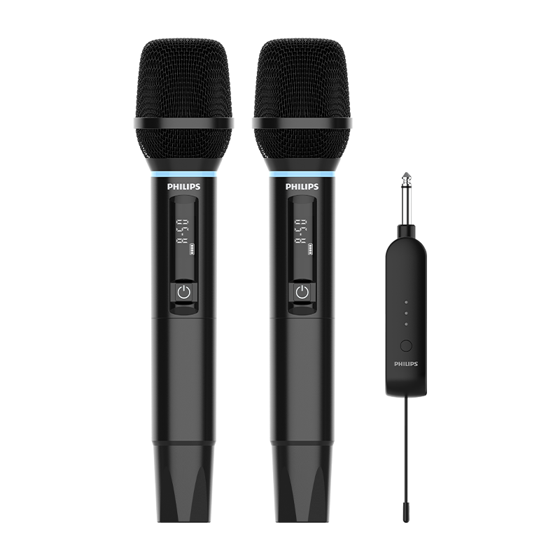 PHILIPS Portable Wireless Universal Microphone Handheld KTV Karaoke Microphone Sound Card Speaker UHF High-Fidelity Wireless Karaoke Microphone Conference Host