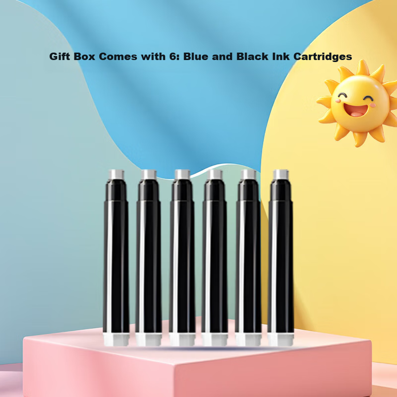 MONTAGUT Children's Day Gift Primary School Grades 4-6 Kids Fountain Pen Writing Practice Posture Correcting Multifunctional Dual-Use Ink Cartridge Pen Ideal Series Orange