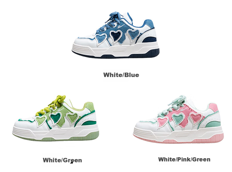 Huili Women's Sneakers, Versatile White Shoes, Trendy Thick-Soled Sports Shoes for Women-J716Z White/blue 35 9