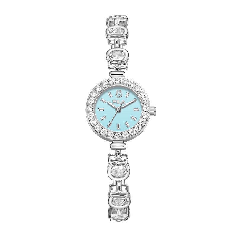 FILA Women's Bracelet Watch Gift Box Fashion Diamond-studded Student Valentine's Day Gift for Girlfriend 6727-101 Light Blue