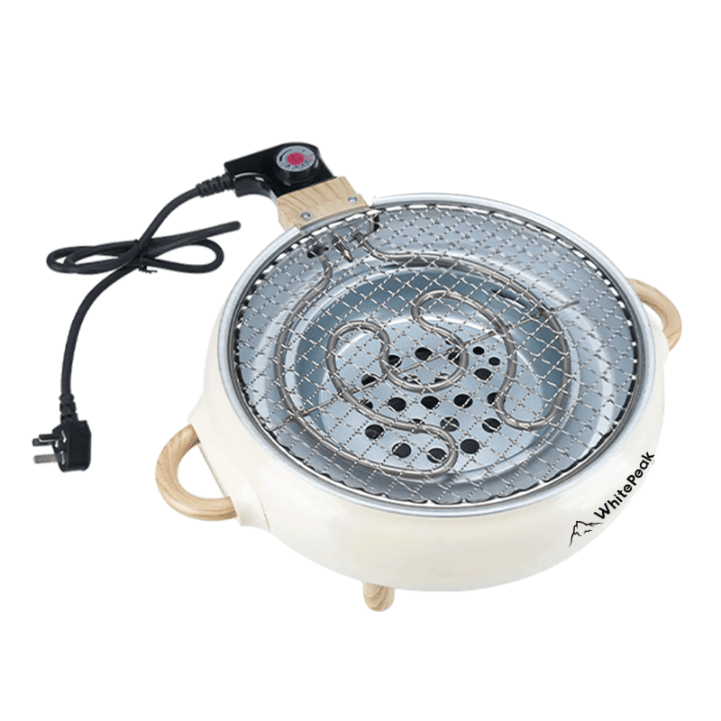 WhitePeak Electric Ceramic Stove and Charcoal Dual-Use BBQ Grill Set with 304 Grilling Mesh for Indoor and Outdoor Cooking