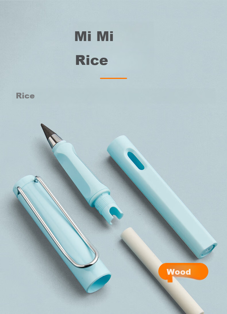 Liupintang HB Pencil for Primary School Students, No-Sharpening Pencil for First And Second Grade Children, Writing Pencil to Correct Grip Posture, Replaceable Tip, Sea Salt Blue, Pack of Two, Daily Writing Stationery 6