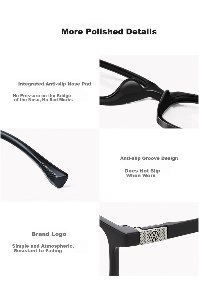 Volkswagen German, Men's Reading Glasses, High Definition Anti-Blue Light Genuine Imported Brand Gift, W606-200 15