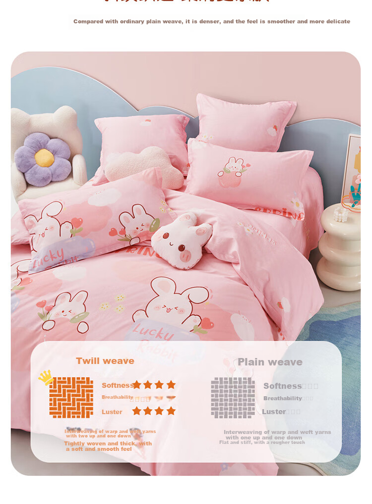 Luolaikids Three-Piece Set, Maternity A-Class Pure Cotton Dormitory Single Bed Fitted Sheet, Pure Cotton Duvet Cover And Pillowcase, Suitable for 1.2-Meter Bed 8