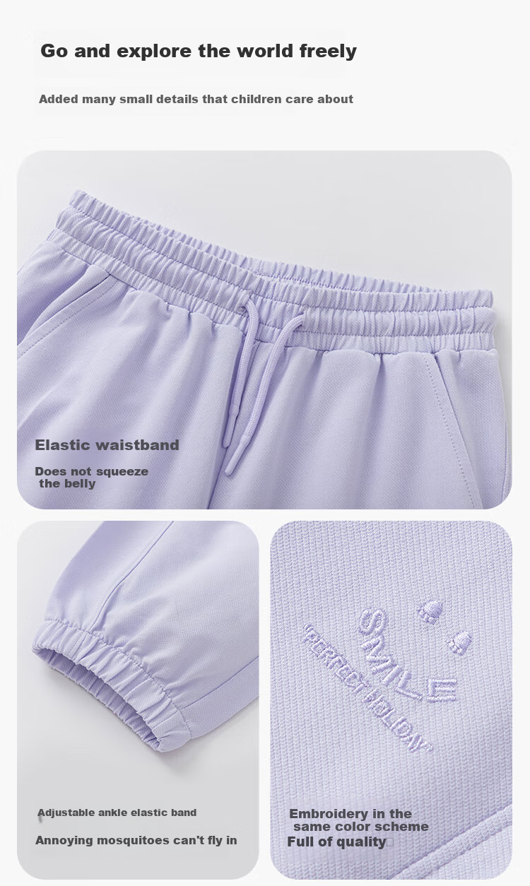 BALABALA Children's Clothing Pants for Boys And Girls, Summer 2025 Loose-Fitting Versatile Twill Long Pants 208225108205 5