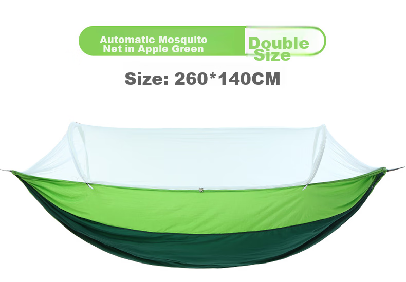 Yonglebao New Single Mosquito Net Hammock, Outdoor Anti-Mosquito And Anti-Rollover Sunshade Sleeping Bag Hammock, Dream Blue/fruit Gree 5