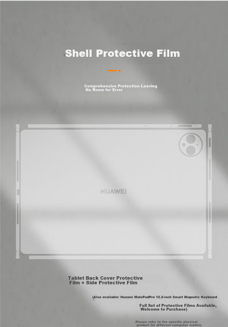 Jiasu Compatible with Huawei MatePad Pro 12.2-Inch Case (MRO-W00), Tablet Matte Shell Sticker (Back + Side), Body Protective Film 2
