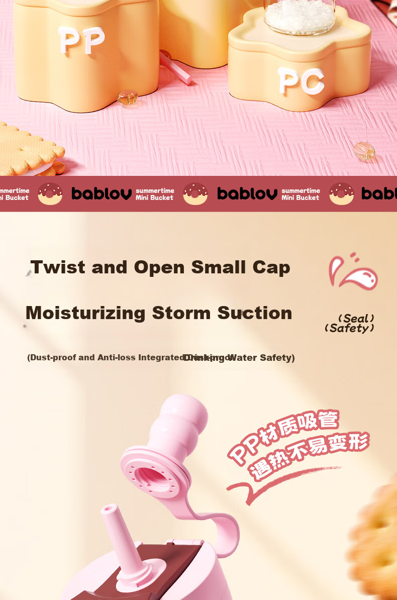 BABLOV Summer Plastic Water Bottle, Large Capacity Straw Cup, PPSU Material, Stylish Design for Women, Birthday Gift 5