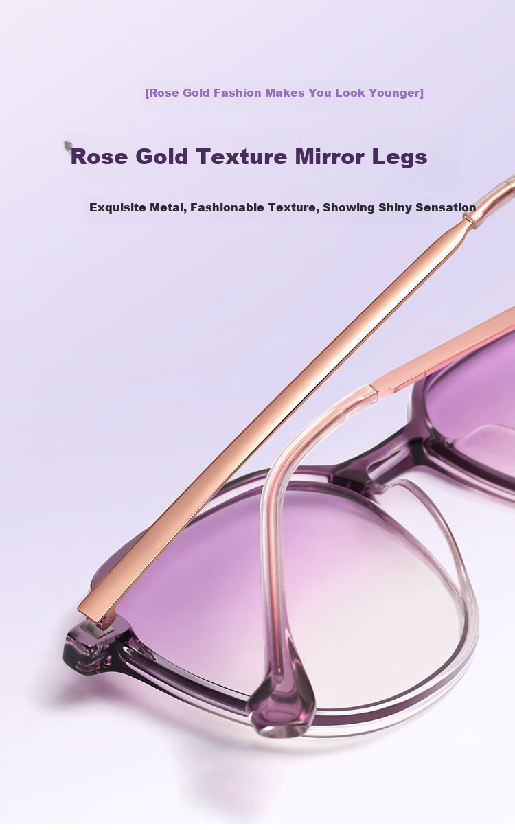Mr. PuTian Anti-Blue Light Reading Glasses for Women, Bifocal Progressive Purple High-End Reading Glasses, 200 Degrees (For Ages 55-59) 5